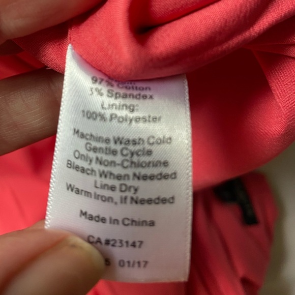 TALBOTS pink salmon Bonaire Paisley Sleeveless Sheath Dress sz 4P open back EUC - Picture 14 of 15